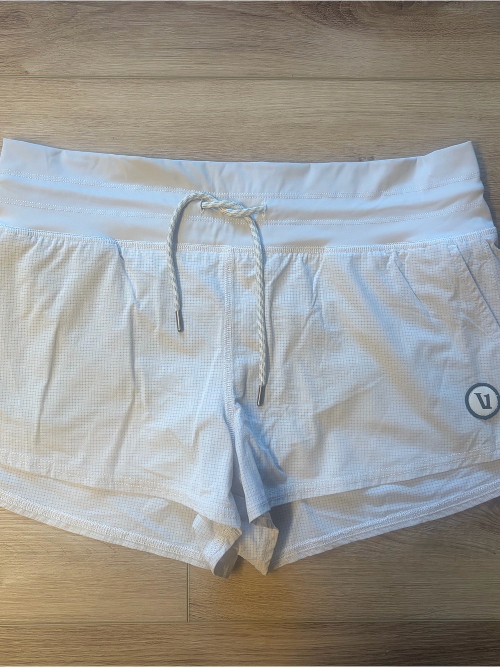 Vuori White Athletic Drawstring Performance Shorts